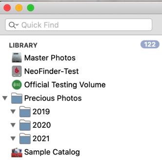 catalog folders in NeoFinder