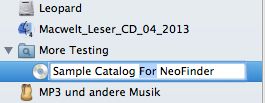 Rename a catalog in NeoFinder