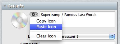 The Icon command menu in the Inspector in NeoFinder