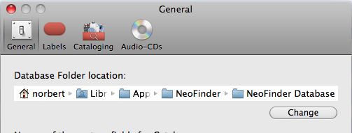 NeoFinder Database folder