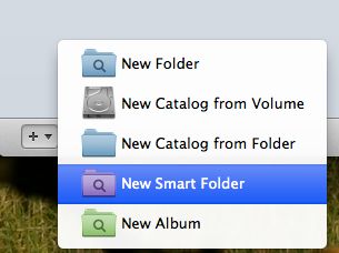 Menu command to create a new Smart Folder in NeoFinder
